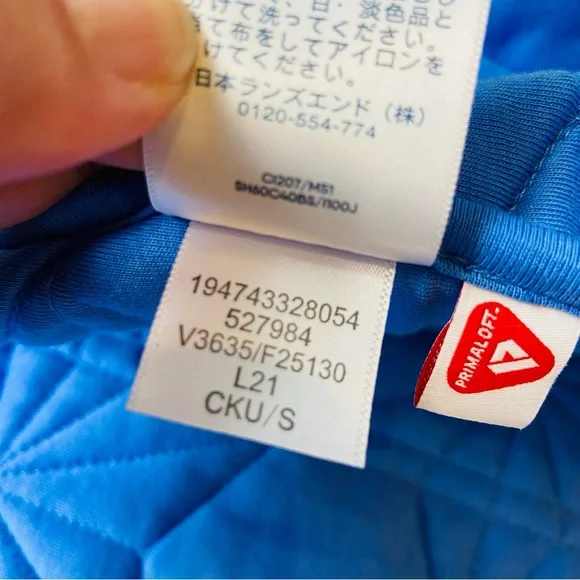 Lands’ End Bright Blue Quilted Insulated Jacket Snaps Barn Jacket - Picture 10 of 14